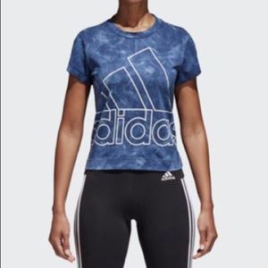 Blue tie dye Adidas t shirt